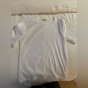 Madewell White Ribbed Short Sleeved T-Shirt NWT